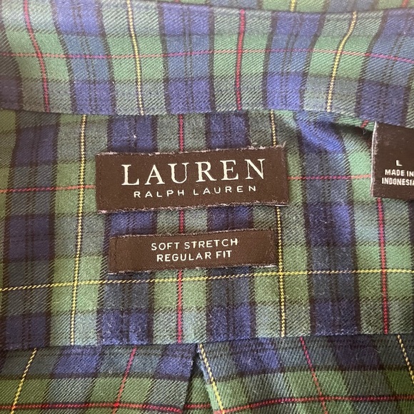 Ralph Lauren Green and Blue Plaid Casual Shirt sku 017 - Picture 3 of 7
